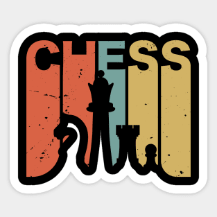 retro vintage chess design / chess lover  / chess gift idea / chess present Sticker